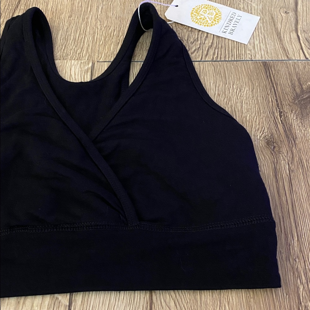 Kindred Bravely Wireless Nursing & Maternity Sleep Bra Black Medium - Picture 4 of 9